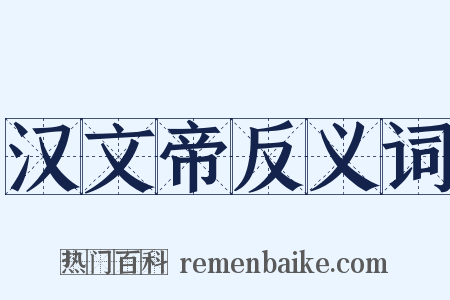 汉文帝反义词是什么意思的图片